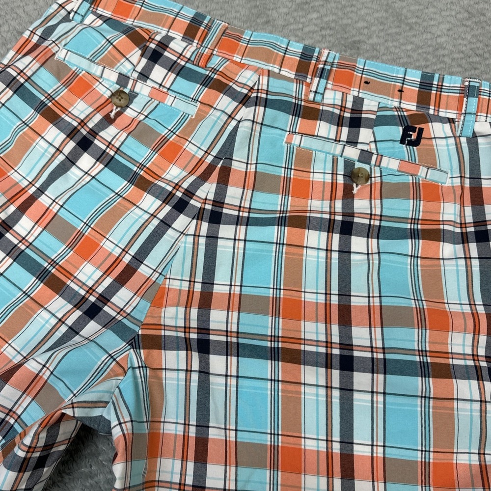 FootJoy Shorts Mens 32 FJ Madras Plaid Golf Chino Performance Preppy Colorful - Picture 9 of 9